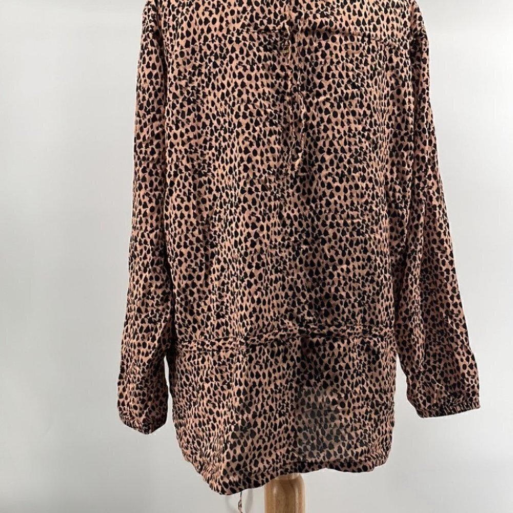 𝅺malai swimwear NWT cheeta zip up jacket cinch waist sz m/l animal print - Picture 8 of 12